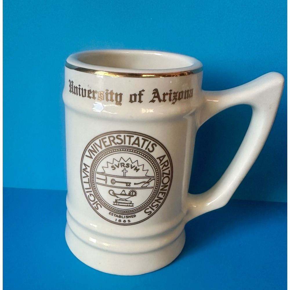 University Of Arizona Ceramic Mug With Gold Trim Collectible W C Bunting NICE